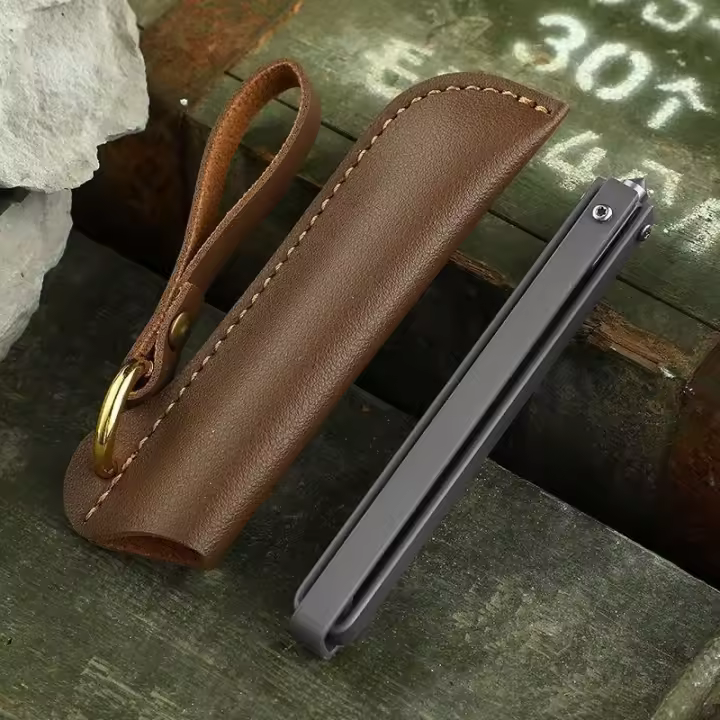 Cuchillo Plegable 2 En 1 Mini Para Frutas Y Supervivencia Al Aire Libre Herramientas De Defensa Personal EDC Cuchillo Plegable De Manija De Goma Material De Hoja De Acero Inoxidable - 1