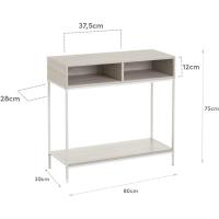 Consola con 2 cajones Metal Blanco y MDF 80x30x75 cm - details 10