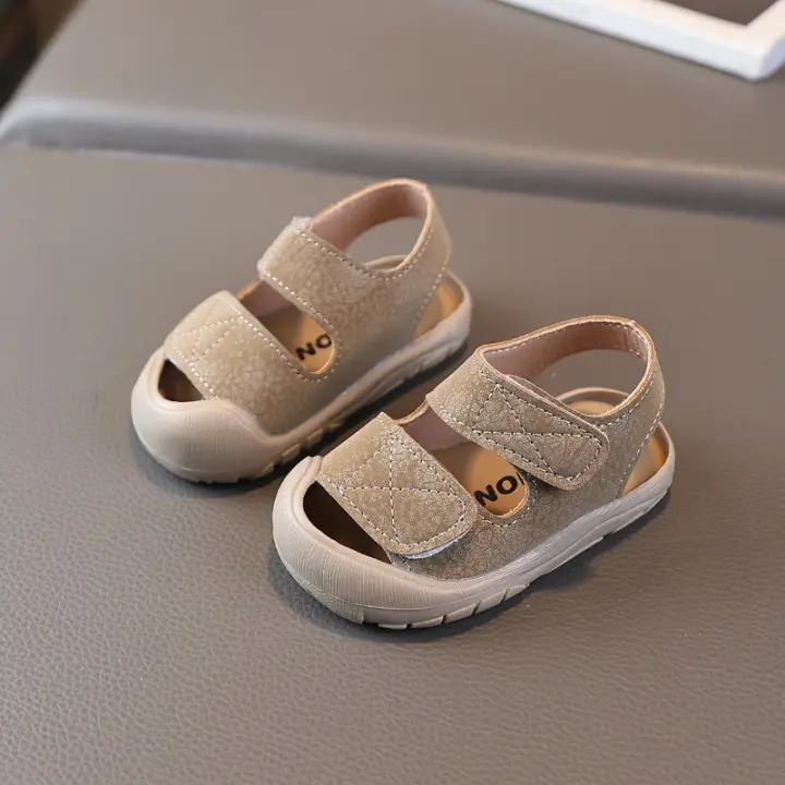 Verano nuevos niños zapatos de bebé sandalias de suela blanda niñas bolsa de bebé cabeza zapatos de playa Velcro zapatos de niño - 1
