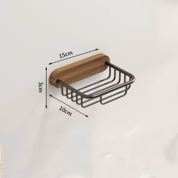 Jabonera con drenaje de rejilla simple/doble, antisepsia, sin perforación, estante de jabón montado en la pared, soporte fuerte, a prueba de herrumbre - 1
