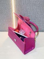 Bolso mujer 2025 nueva celebridad de Internet brillante diamantes de imitación rosa flor cadena pequeña bolsa cuadrada bolsa de mensajero portátil marea - details 7