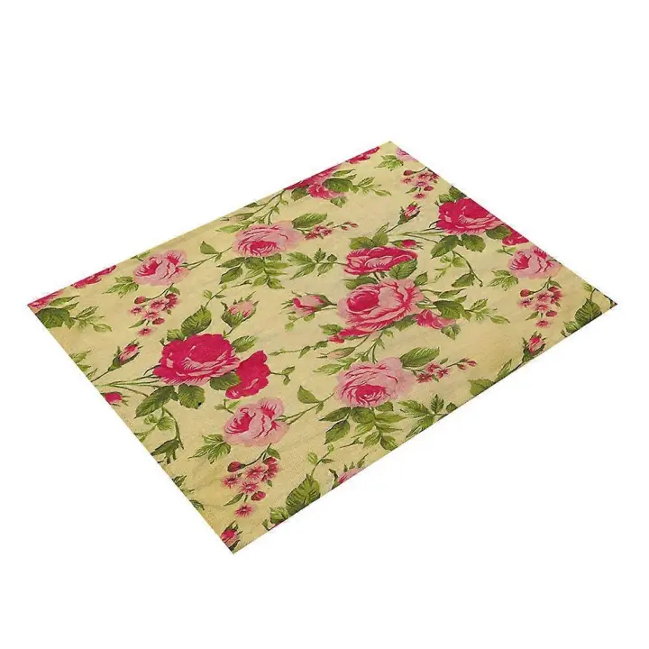Manta de Mesa Resistente al Calor con Patrones Florales Lavable con Dibujos Animados - 1