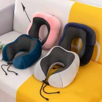 Almohada de Espuma Viscoelástica en Forma de U para el Cuello Almohada de Viaje Suave - details 1