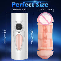 Masturbadores automáticos masculinos 2 en 1 de doble cabeza, copa vibradora, mamada, vagina de bolsillo, simulación de vagina, masturbador vaginal, extensión de entrenamiento, juguetes sexuales masculinos para adultos - details 9