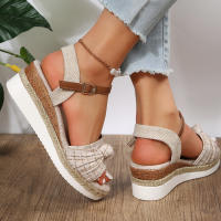 Sandalias de Plataforma para Mujer Moda 2023 Verano Punta Abierta Cuñas Gladiator Zapatos de Playa Antideslizantes Suela Gruesa Talla Grande 43 - details 6
