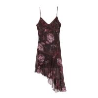 Vestido irregular con tirantes estampados y cuello en V de encaje elegante a la moda para mujer nuevo estilo - details 0