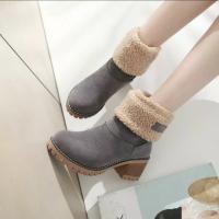 Botas de nieve de gamuza con tacón grueso de tubo medio europeo y americano de otoño e invierno para mujer Botas de algodón para mujer - details 12