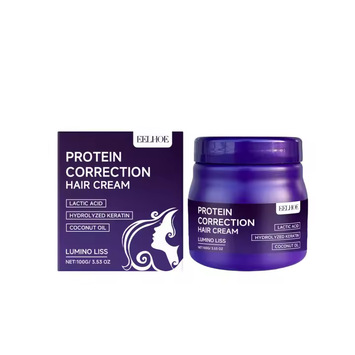 Crema alisadora de proteínas que hidrata, nutre, previene la sequedad, suaviza el cabello, mantiene y repara la calidad sin - 1