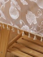 Colgante blanco de flor y pájaro Ense con borla en mantel, mesa de centro de sala de estar, mantel de mesa de boda - details 10
