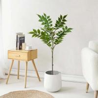Plantas artificiales grandes de 76-140 cm, árboles falsos, ramas de árbol de banyan de plástico, hojas de violín verdes para jardín, hogar y oficina - details 9