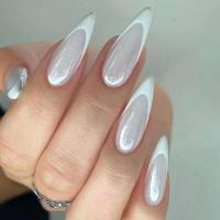 24 piezas de uñas con diseño de ojo de gato adhesivo, uñas postizas cortas francesas, cortaúñas ovaladas simples, puntas de uñas totalmente cubiertas y usables - details 5