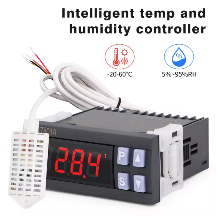 Controlador de temperatura y humedad ZL-7801A, incubadora, termómetro Digital, higrómetro, temperatura y humedad con Sensor para almacenamiento de incubación - 1
