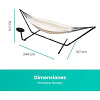 Hamaca Doble para Dos Personas Estructura Estable Soporte para Bebidas Uso Interior y Exterior - details 7