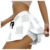 Pantalones cortos de verano para mujer Culottes con cordón, encaje de mariposa, diseño de doble capa, pantalones cortos deportivos, pantalones cortos de entrenamiento - details 1