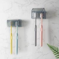 Soporte para cepillos de dientes autoadhesivo de pared, adecuado para dormitorios y baños, de 2 cepillos - details 1