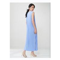 Vestido plisado para mujer, verano, nuevo, suelto, cuello en V, falda de talla grande, temperamento elegante - details 27