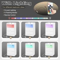Estación Carga y Luz LED, Mesa Auxiliar con Enchufes, Puertos USB, Mesa Noche Mara con Cajones, 40x35x64 cm, para Dormitorio, Blanca, NTS07ws - details 7