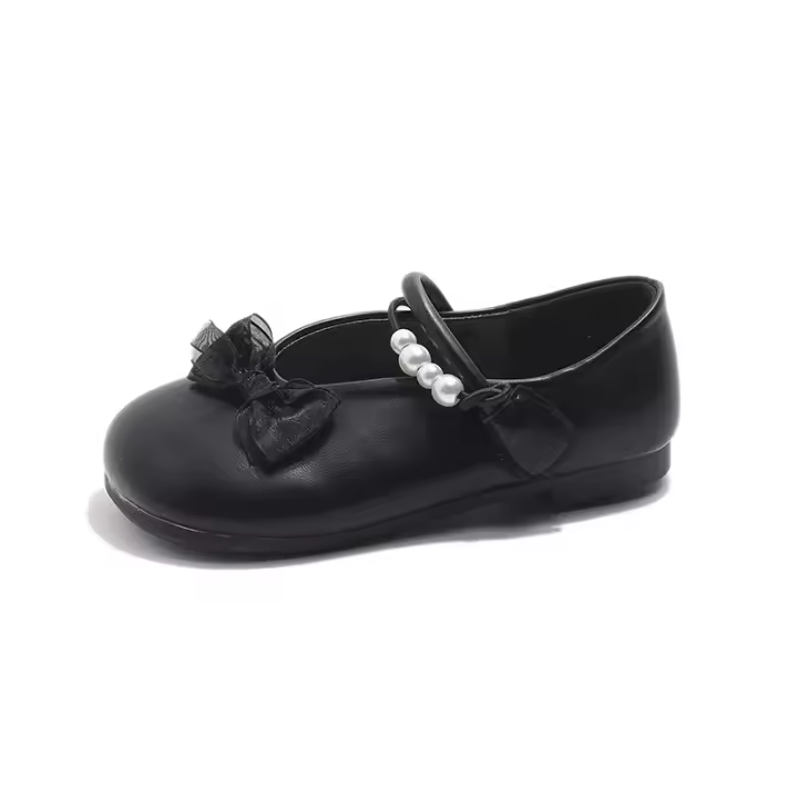 2025 primavera nuevos zapatos de cuero para niñas moda estilo coreano fondo suave antideslizante versátil Chic zapatos de princesa - 1