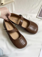 Zapatos Mary Jane planos de fondo francés, con punta redonda, boca poco profunda, estilo retro, para mujer. - details 5