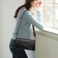 Bolso de Mujer con Diseño de Cuero PU Bolso de Hombro con Patrón de Cocodrilo Bolso de Mano Vintage para Damas Bolso Cruzado Casual - details 7