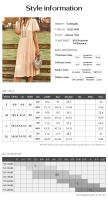 Vestido casual de verano de color sólido con mangas cortas para mujer - details 0