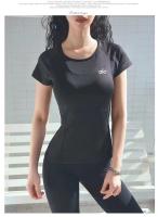 Alo yoga nuevo deporte camiseta mujeres verano yoga manga corta transpirable ropa de fitness speeddry running top de entrenamiento - details 5