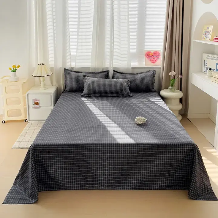 Sábana Plana para Cama Doble Impresión Plana Suavidad para Cama de Casa - 1