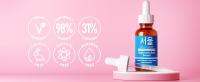 SeoulCeuticals Hyaluronic Acid Serum Korean skincare with 6 badges showing key benefits