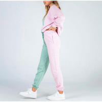 Ropa Deportiva de costura simétrica para mujer, traje de sudadera de dos piezas, traje de moda - details 7