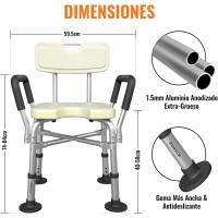 Taburete de Ducha para Ancianos Silla de Baño Antideslizante de 150kg - details 13