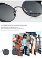 Gafas de sol Retro con tapa para hombre y mujer, lentes de sol redondas con montura pequeña de Metal, Vintage, para conducir al aire libre, para verano - details 5