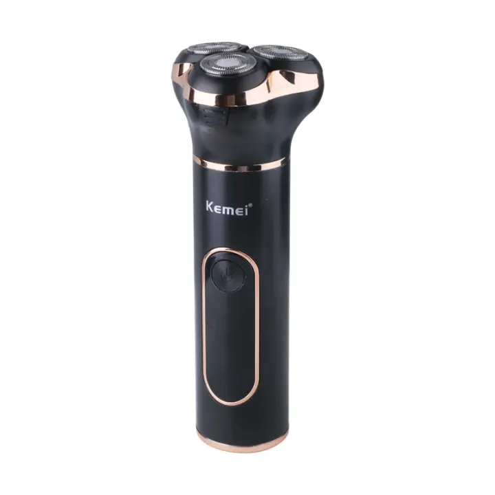 Kemei-Afeitadora eléctrica recargable para hombre, maquinilla de afeitar de uso en seco y húmedo, IPX7, impermeable, Mini máquina de afeitar para hombre, hoja afilada rotativa 3D, KM-1315 - 1