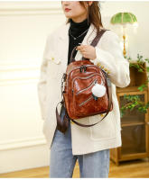 Mochila retro de cuero para mujer, mochila informal, pequeña, de viaje, Vintage, a la moda - details 18