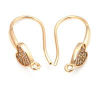 Ganchos de Pendientes de Brasso Dorado 18K con Zirconia Accesorios de Joyería DIY de Alta Calidad para Mujeres - details 11