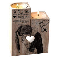 Portavelas de madera para vacaciones, estante de candelabro artesanal en forma de corazón duradero, regalo perfecto para mejores amigos - details 3