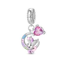 Encanto de Flamenco y Unicornio de Plata Esterlina 925 Joyería de Pulsera Original DIY para Mujeres - details 65