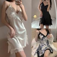 Camisón Sexy De Encaje Con Cuello En V Para Mujer, Camisones Con Tirantes, Ropa De Dormir Sin Mangas Para Mujer - details 5