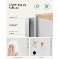 Estante de Acero Doble Puerta Magnético Marco Ajustable Naturaleza Beige y Blanco - details 3