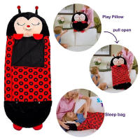 Saco de dormir de dibujos animados para niños y niñas, saco de dormir con almohada de felpa, cálido, Animal, regalo de Navidad - details 7