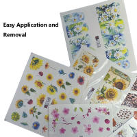 Pegatinas de Uñas de 48Pcs con Diseño de Girasol y Leopardo para Decoración de Arte de Uñas y Agua Set de Decalcomanías de Uñas - details 5