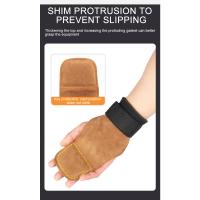 Guantes de Gimnasio de Cuero de Vaca Almohadillas Antideslizantes para Levantamiento de Cinturón de Peso Equipo de Fitness Portátil - details 2