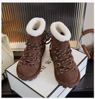 Botas de nieve de cuero nuevas botas cortas con correa térmica de terciopelo - details 14