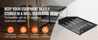 SucceBuy Estante para servidor 2U, 16"/406 mm de profundidad, 50 libras de capacidad de carga máxima, voladizo ventilado o estante de montaje en pared con bandeja, buena circulación de aire para 19"/482,6 mm - details 0