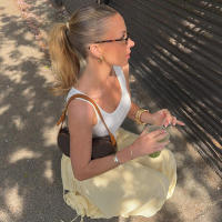 BUNO-nueva moda cordón lateral de cintura alta elegante falda amarilla mujeres vacaciones verano suelta gasa Midi faldas mujer - details 17