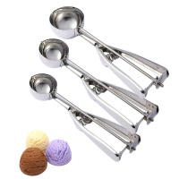 Cuchara de helado de acero inoxidable de varios estilos, molde de cubo de hielo hecho a mano, cuchara de excavación de frutas, accesorios de cocina, 3 tamaños - details 4
