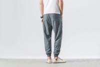 Pantalones casuales de calabazas para hombre, calabazas de lino, de moda, con puños - details 17