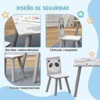 Mesa Infantil de 3 Piezas con 2 Sillas Juego de Muebles para Actividades para Niños de 3 a 8 Años para Dormitorio Sala de Juegos Verde y Blanco - details 21