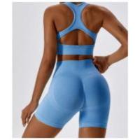 Yoga 2 Piezas Conjunto Deportivo Conjunto De Yoga Súper Elástico Inconsútil Tank Con Abertura Con Shorts Con Glúteos - details 5