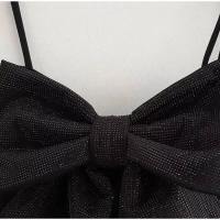 Top de Lentejuelas Elegante con Lazo Grande Top de Tanque sin Espalda con Cremallera para Mujeres - details 6