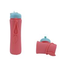 Botella de agua de silicona plegable a prueba de fugas, taza de agua plegable portátil reutilizable, tapa giratoria, tazas de agua plegables para viaje - details 2
